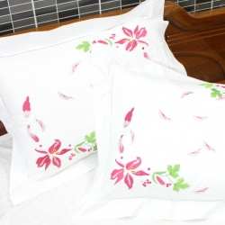 Lilium Flowers Embroidered Egyptian cotton bedding set